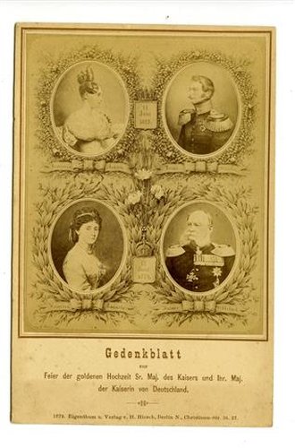 Gedenkblatt zur Feier der goldenen Hochzeit Sr. Maj. des...