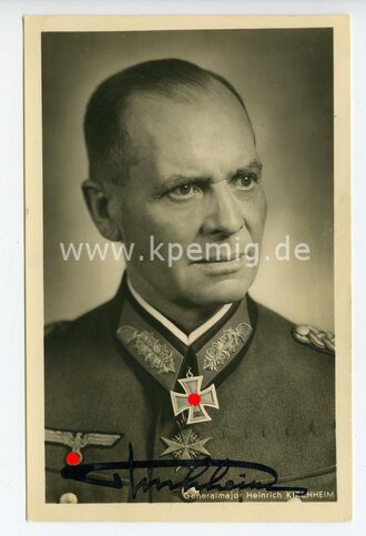 Ansichtskarte Generalmajor Heinrich Kirchheim  mit eigenhändiger Unterschrift