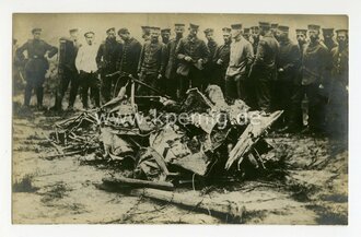 1.Weltkrieg, Fotopostkarte Absturz des Fliegeroberleutnant Immelmann 1916 , Postkartengrösse