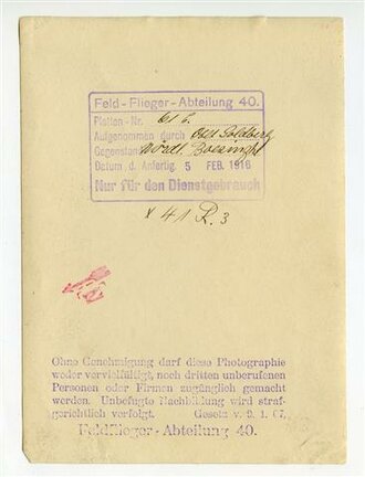 1.Weltkrieg, Luftbild Feld Flieger Abteilung 40 " nördl. Boezinghe Flandern datiert 1916. Maße 17 x 12cm