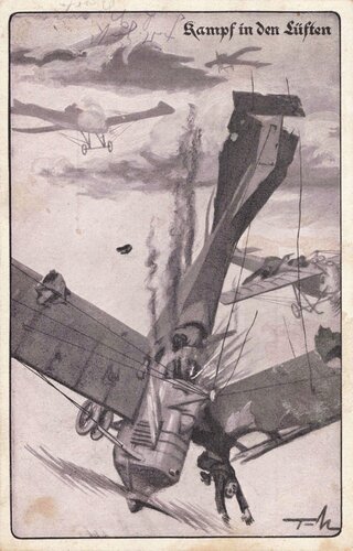 1. Weltkrieg Ansichtskarte, Kampf in den Lüften