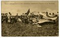 1. Weltkrieg Ansichtskarte, Durch Luftkampf am 9.8. 1915 vernichtetes französisches Flugzeug an der Westfront