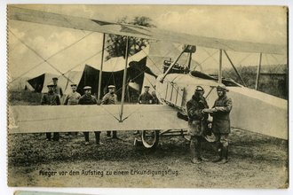 1. Weltkrieg Ansichtskarte, Flieger vor dem Aufstieg zu...