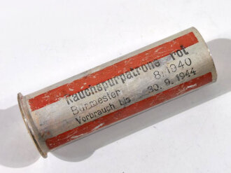 Rauchspurpatrone rot, komplett delaboriert, frei von jeglichen Gefahrstoffen, datiert 1940