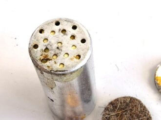 Rauchspurpatrone Gelb, komplett delaboriert, frei von jeglichen Gefahrstoffen, datiert 1941