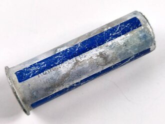 Rauchspurpatrone Blau, komplett delaboriert, frei von jeglichen Gefahrstoffen, datiert 1941