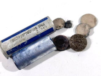 Rauchspurpatrone Blau, komplett delaboriert, frei von jeglichen Gefahrstoffen, datiert 1940