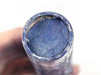 Rauchspurpatrone Blau, komplett delaboriert, frei von jeglichen Gefahrstoffen, datiert 1940