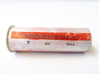 Rauchspurpatrone Rot, Abgeschossene, leere Aluminiumhülse, datiert 1944