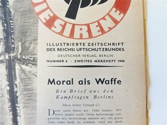 Die Sirene,Mitteilungen des Reichsluftschutzbundes Nr.6, Zweites Märzheft 1944