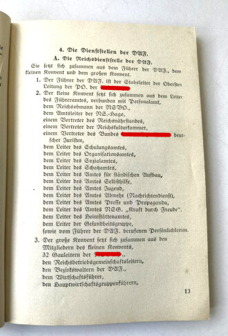 Organisation der Deutschen Arbeitsfront und der NS Gemeinschaft KDF. 159 Seiten, DIN A6, komplett