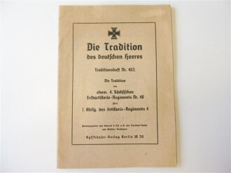 Die Tradition des deutschen Heeres, Traditionsheft Nr....