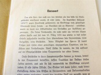 Die Tradition des deutschen Heeres, Traditionsheft Nr. 463 4.Sächsisches Feldatillerie Rgt. 48, datiert 1936, 20 Seiten