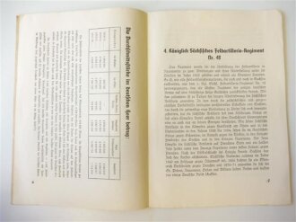 Die Tradition des deutschen Heeres, Traditionsheft Nr. 463 4.Sächsisches Feldatillerie Rgt. 48, datiert 1936, 20 Seiten