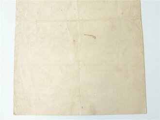 Ehren Urkunde für Verdienste um das Pferd an der Front datiert 1944. Großformatige Urkunde, leicht geknickt, selten