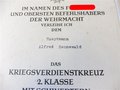 Anerkennung 7.Armee " Hat sich um die Aufrechterhaltung der Manneszucht besonders Verdient gemacht". Dazu das Anschreiben und 3 weitere Verleihungsurkunden des gleichen Mannes