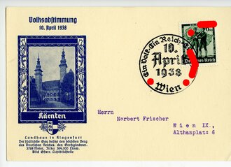 Ansichtskarte Volksabstimmung 10. April 1938 Kärnten, datiert 1938