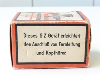 Kinderspielzeug 2.Weltkrieg, Kopfhörer und Morsetaste für das Spiel " Funk Trupp" von Trix. Beide Stücke in sehr gutem Zustand in der originalen Umverpackung.