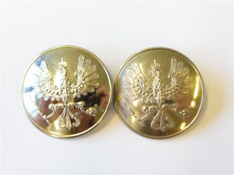 Preussen , Paar Sergeantenknöpfe , Durchmesser 29 mm, silberfarben