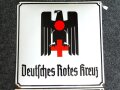 Emailleschild Deutsches Rotes Kreuz, fast neuwertiger Zustand, Maße 50 x 50 cm, dazu "Kreisstelle Limburg " in ebenfalls fast neuwertigem Zustand