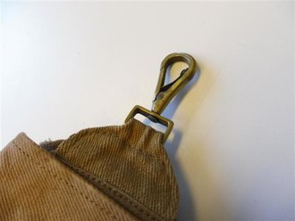 U.S.  WWI, British made for US Officers, haversack. Unique "US" with Broad Arrow marking with company info and 1918 date. NAMED