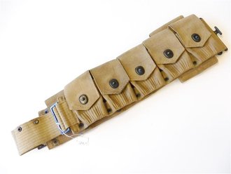 U.S.  WWI, 9 pocket ammo belt with 45. clip pouch . MILLS