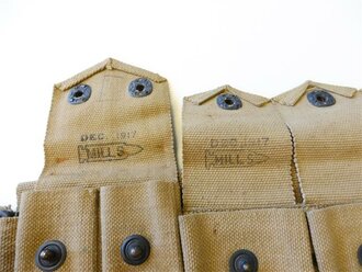 U.S.  WWI, 9 pocket ammo belt with 45. clip pouch . MILLS