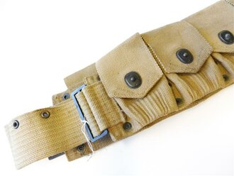 U.S.  WWI, 9 pocket ammo belt with 45. clip pouch . MILLS