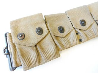 U.S.  WWI, 9 pocket ammo belt with 45. clip pouch . MILLS