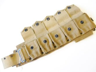 U.S.  WWI, 9 pocket ammo belt with 45. clip pouch . MILLS