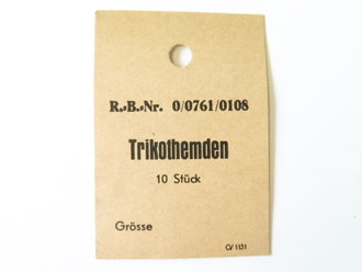 Originales Pappschild für 10 Stück Trikothemden...