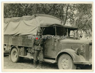 Foto LKW der Wehrmacht, Maße ca. 18 x24 cm