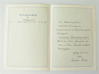 Deutsche Reichspost, Telegramm aus Stuttgart, datiert...
