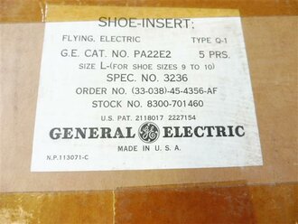 U.S. Army Airforce Shoe Insert Flying , Electric, Type Q1. 1 Pair out of the original box dated April 1945