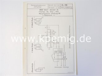 1500 Watt Sender N.  Grundschaltbild, erweitertes Schaltbild und Betriebsanweisung