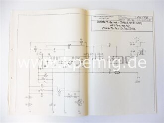 30 Watt Sender .  Grundschaltbild, erweitertes Schaltbild und Betriebsanweisung