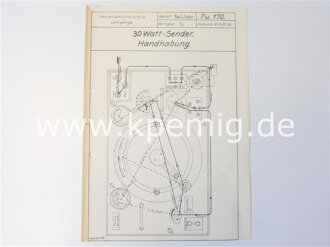 30 Watt Sender .  Grundschaltbild, erweitertes Schaltbild und Betriebsanweisung