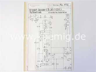 30 Watt Sender .  Grundschaltbild, erweitertes Schaltbild und Betriebsanweisung