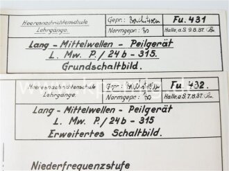 Lang- Mittelwellen Peilgerät L.Mw.P./24b-315. Grundschaltbild und erweitertes Schaltbild