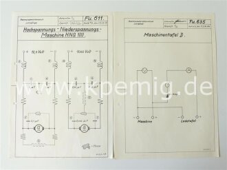 8 Schaltbilder Diverser Maschinensätze Funk Wehrmacht