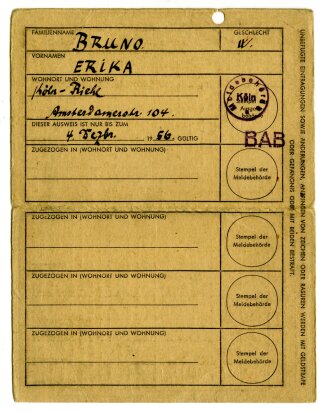 Nachkrieg, Personalausweis Britische Zone  für Personen unter 15 Jahre Köln