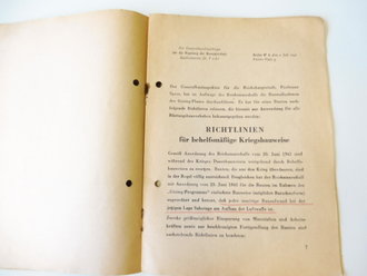 Richtlinien für Behelfsbauten für die Rüstung , Erlaß vom 20. Juni 1941. DIN A4, 14 Seiten