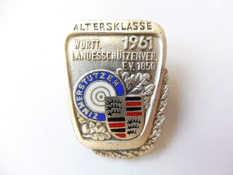 BRD, Württembergischer Landes Schützenverein, Abzeichen Zimmerstutzen 1961 in Silber