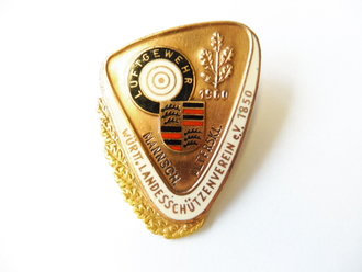 BRD, Württembergischer Landes Schützenverein, Abzeichen Luftgewehr Mannschaft Altersklassen 1960 in Gold