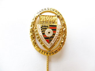 BRD, Württembergischer Landes Schützenverein, Abzeichen Luftgewehr Mannschaft 1958 in Gold