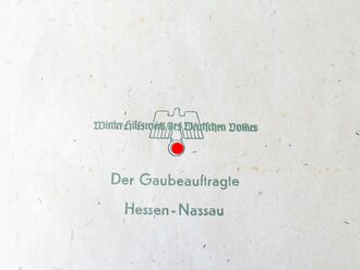 Winterhilfswerk des deutschen Volkes , Der Gaubeauftragte Gau Hessen-Nassau . Tüte in gutem Zustand. Selten