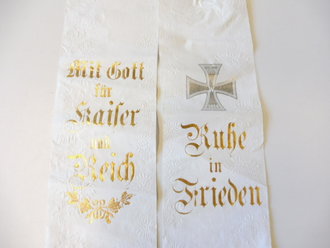 1. Weltkrieg, patriotische Kranzschleife aus Papier, Höhe 66cm
