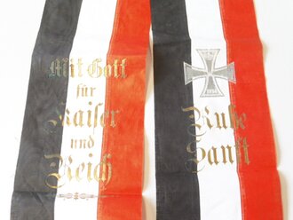 1. Weltkrieg, patriotische Kranzschleife aus Papier, Höhe 78cm