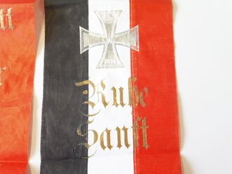 1. Weltkrieg, patriotische Kranzschleife aus Papier, Höhe 78cm