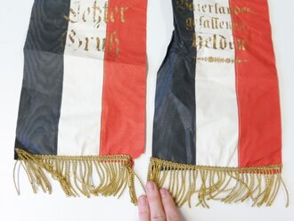 1. Weltkrieg, patriotische Kranzschleife aus Papier, Höhe 78cm